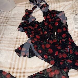 Fashion Nova Cherry Print Dress